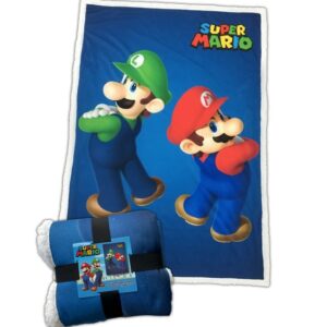 Coperta Pile Sherpa Super Mario & Luigi