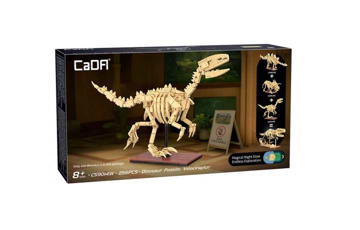 CADA Dinosaur Fossils Velociraptor GLOW 256pcs